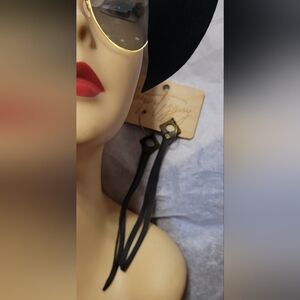 Keep It Gypsy Leather Tassels Dangle Earrings Smoke Grey Antiqued Hardware Metal